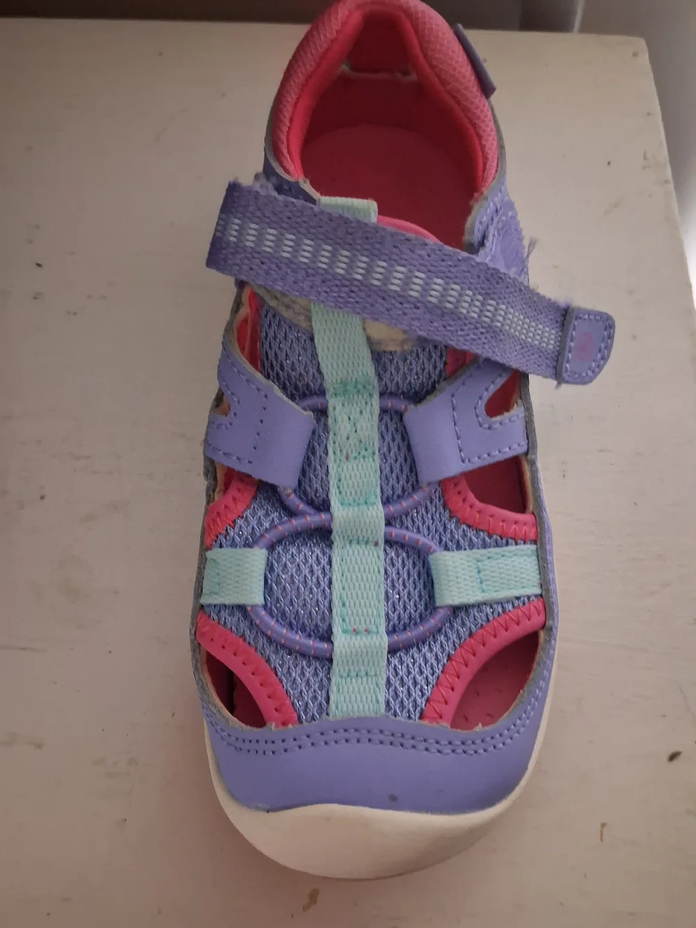Girls' Purple & Pink Active Hook-and-Loop Sandals